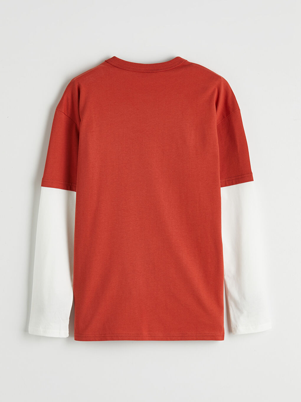 Turuncu Bisiklet Yaka Uzun Kollu Baskılı Erkek Çocuk Tişört-1