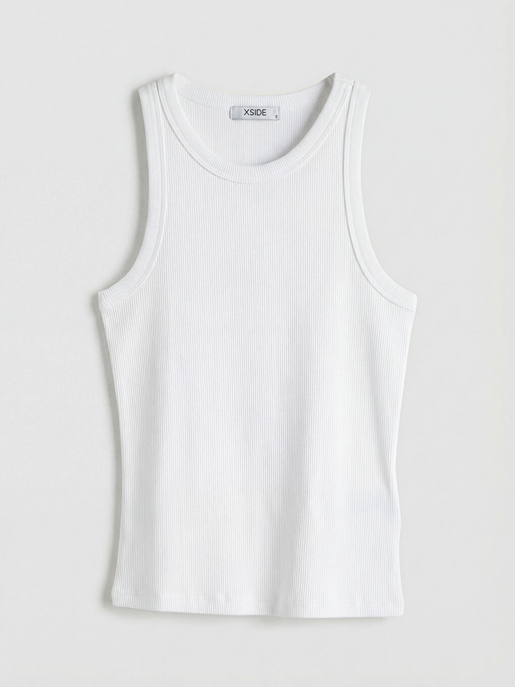 Beyaz Bisiklet Yaka Kadın Atlet