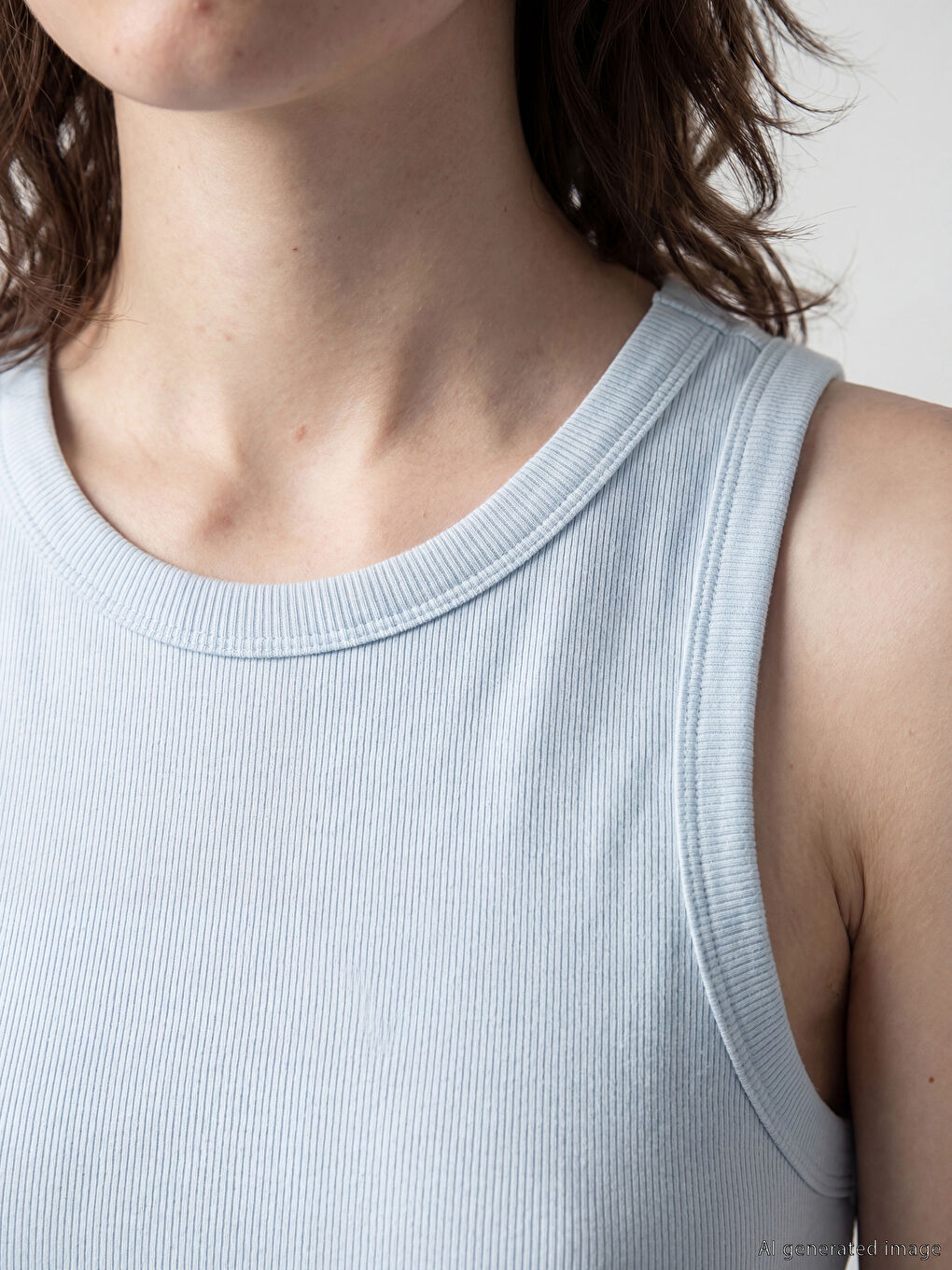 Mavi Bisiklet Yaka Kadın Atlet-2