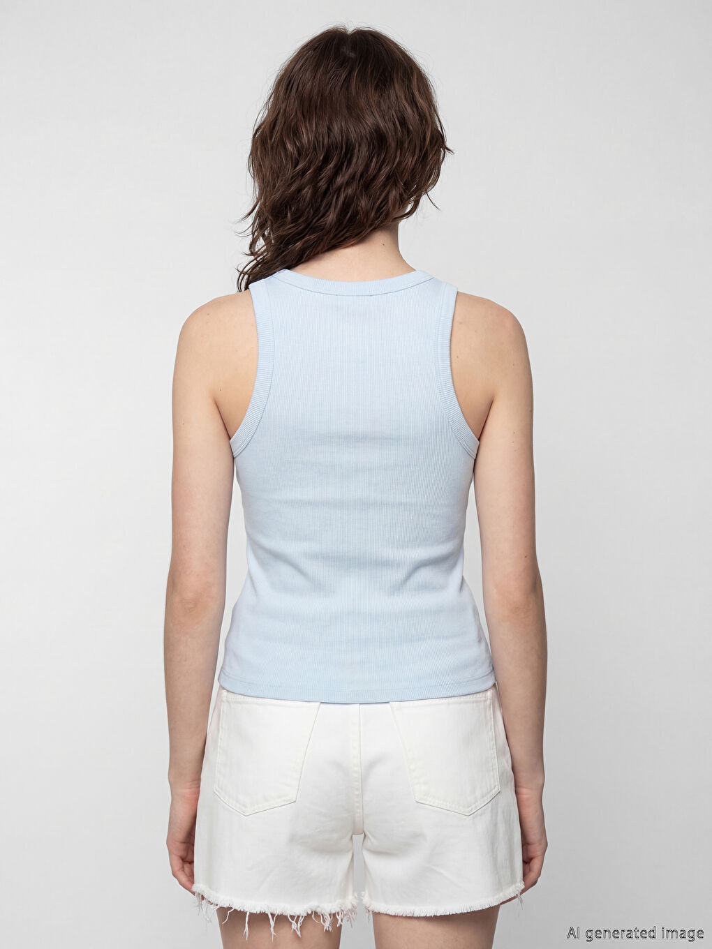 Mavi Bisiklet Yaka Kadın Atlet-3