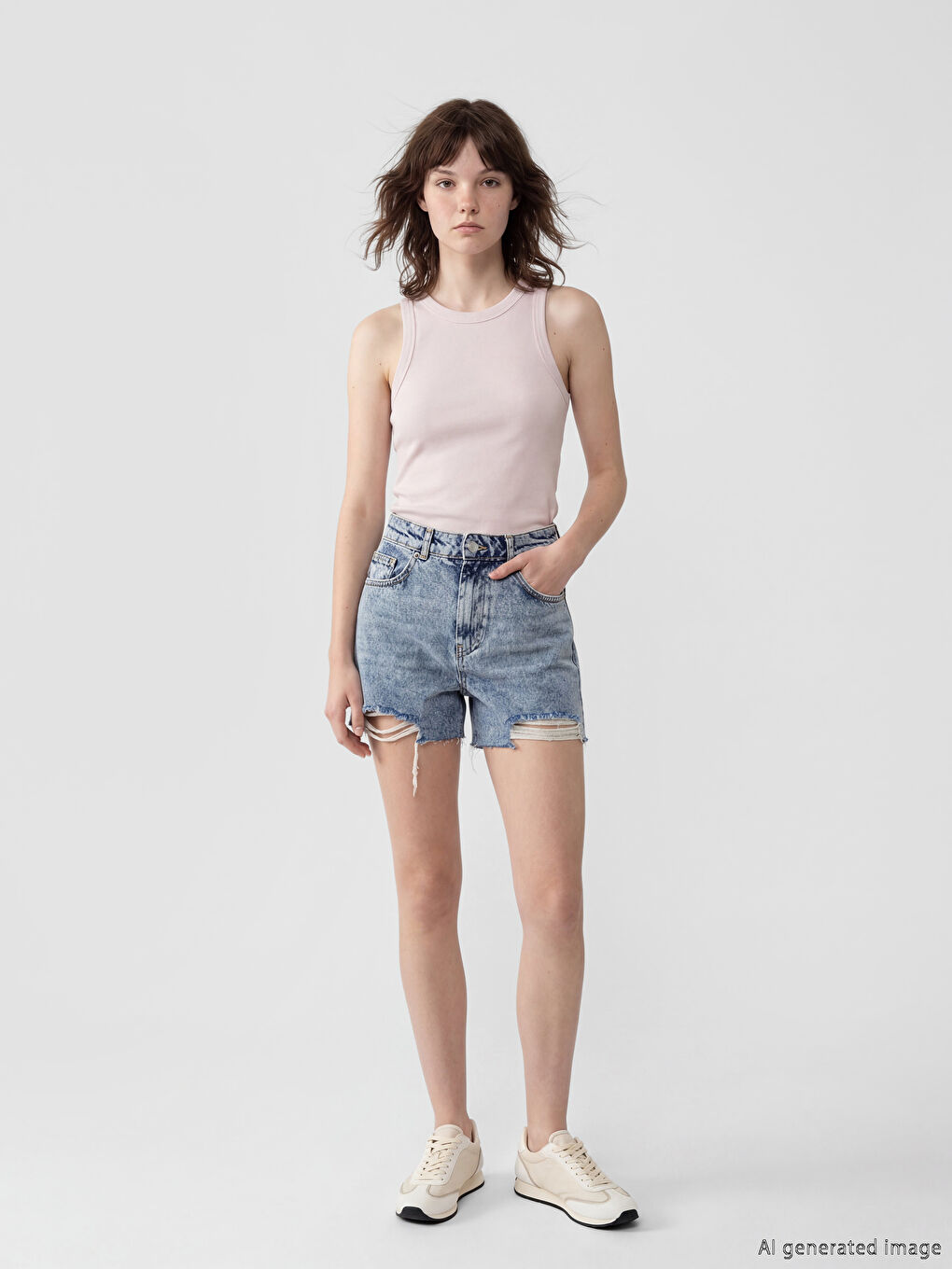 Pembe Bisiklet Yaka Kadın Atlet-1