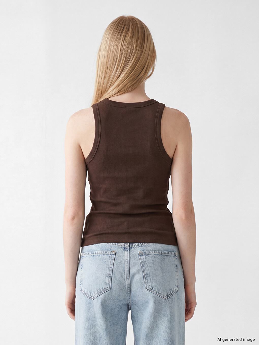 Crew Neck Women's Ribbed Tank Top-3