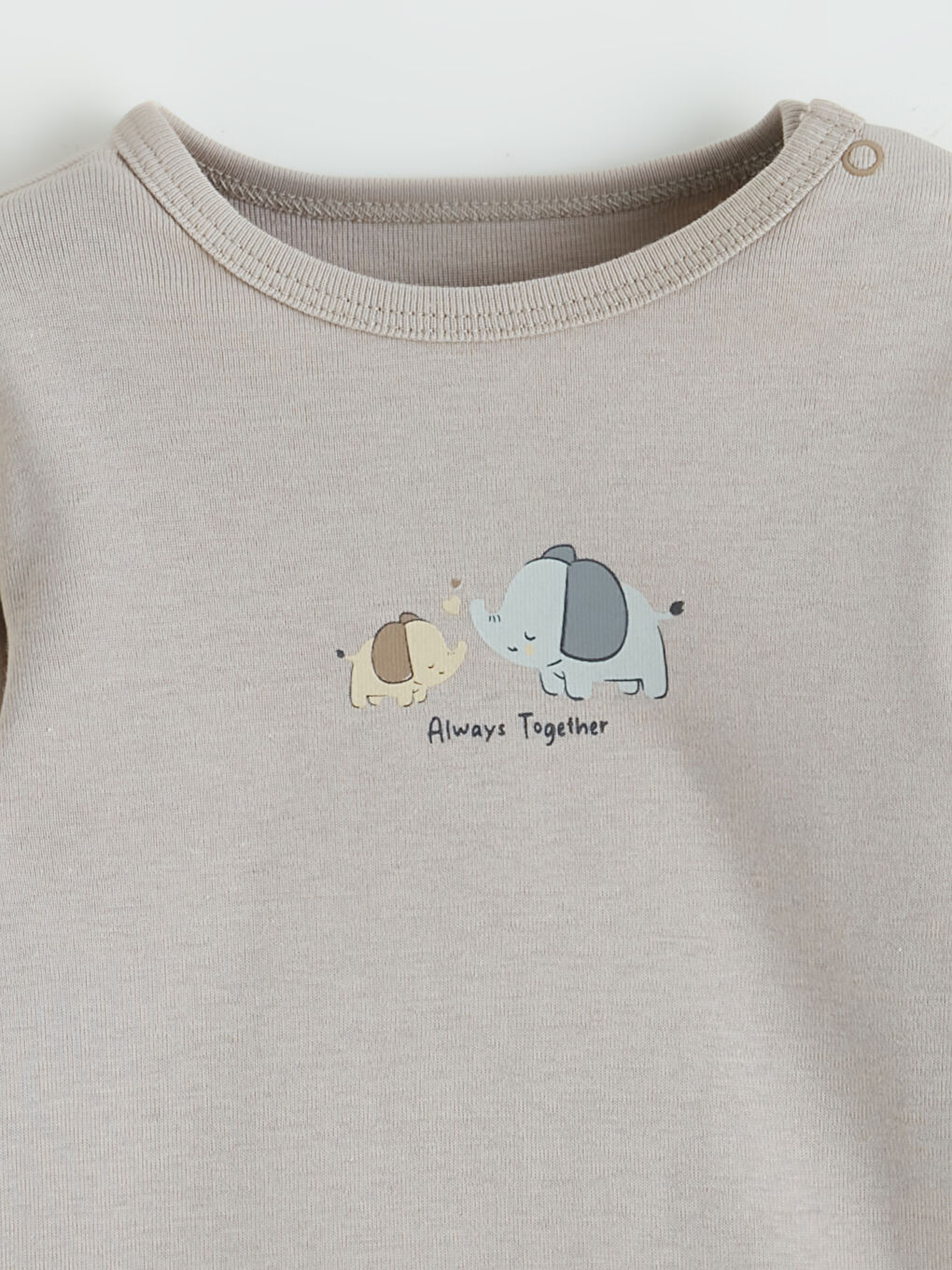 Bej Bisiklet Yaka Erkek Bebek Çıtçıtlı Body 2'li-5