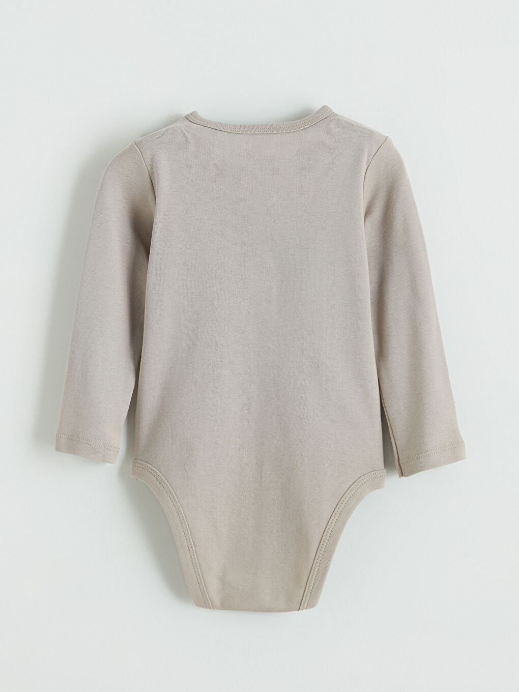 Bej Bisiklet Yaka Erkek Bebek Çıtçıtlı Body 2'li-7