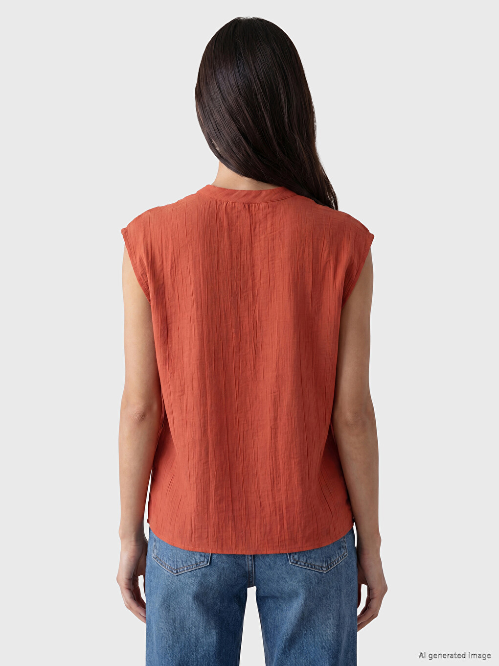Notch Neck Textured Blouse-3