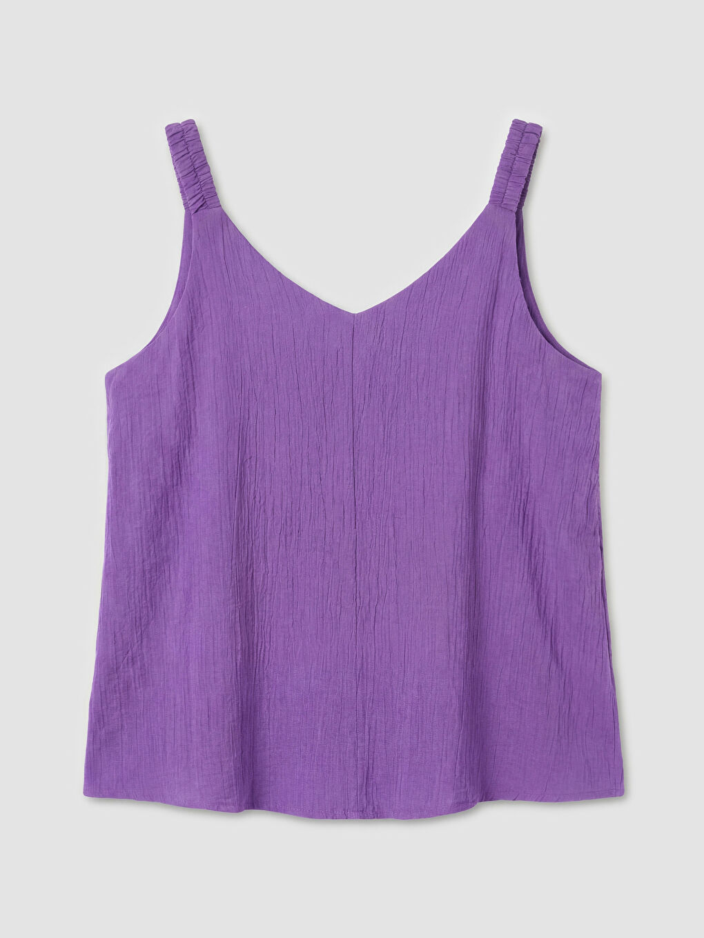 Mor V Yaka Dokulu Büzgülü Bluz-1