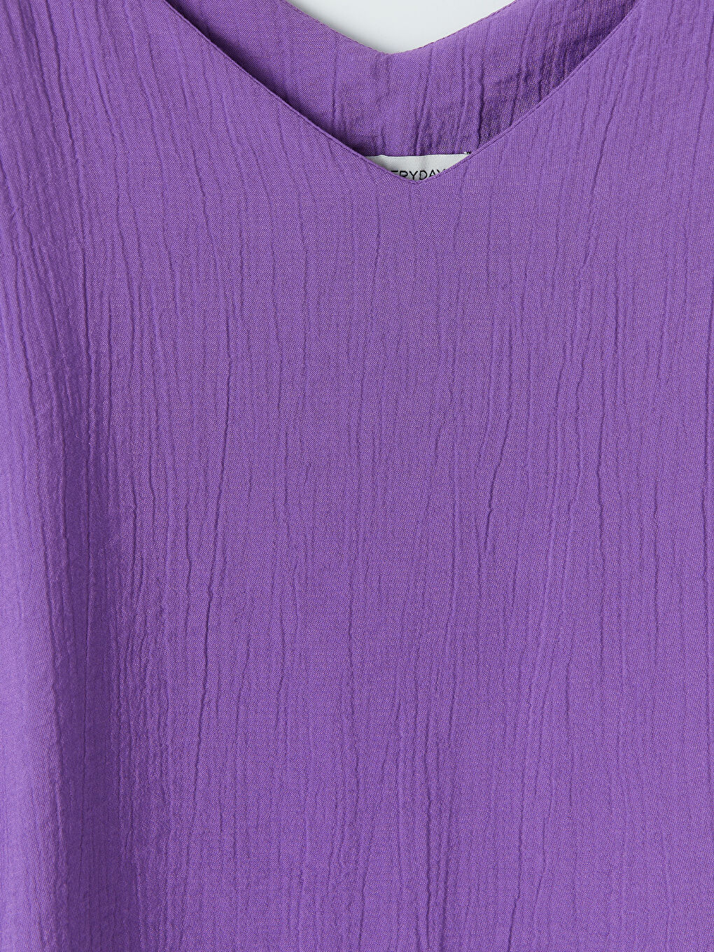 Mor V Yaka Dokulu Büzgülü Bluz-2