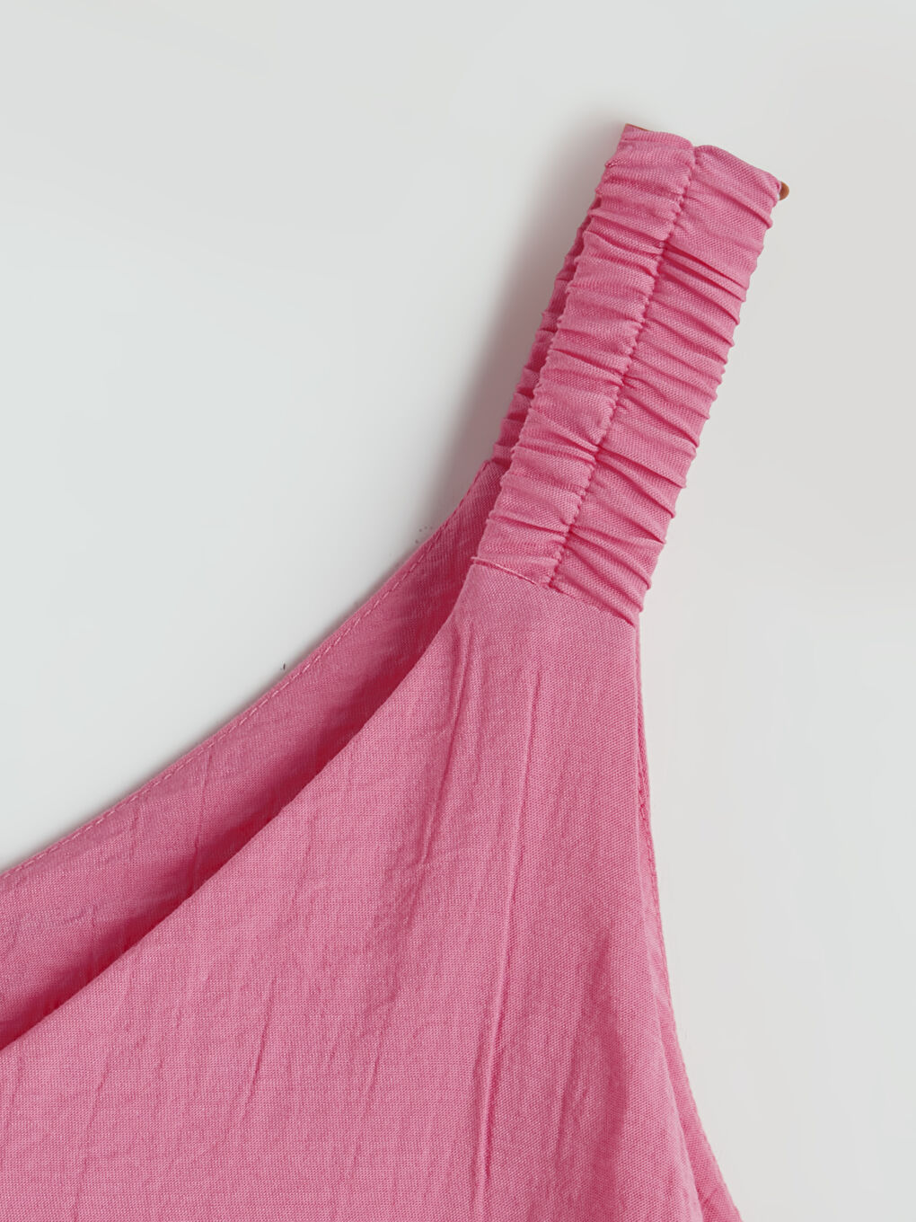 Pembe V Yaka Dokulu Büzgülü Bluz-2