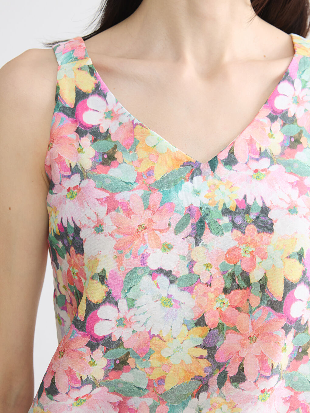 V Neck Floral Blouse-2