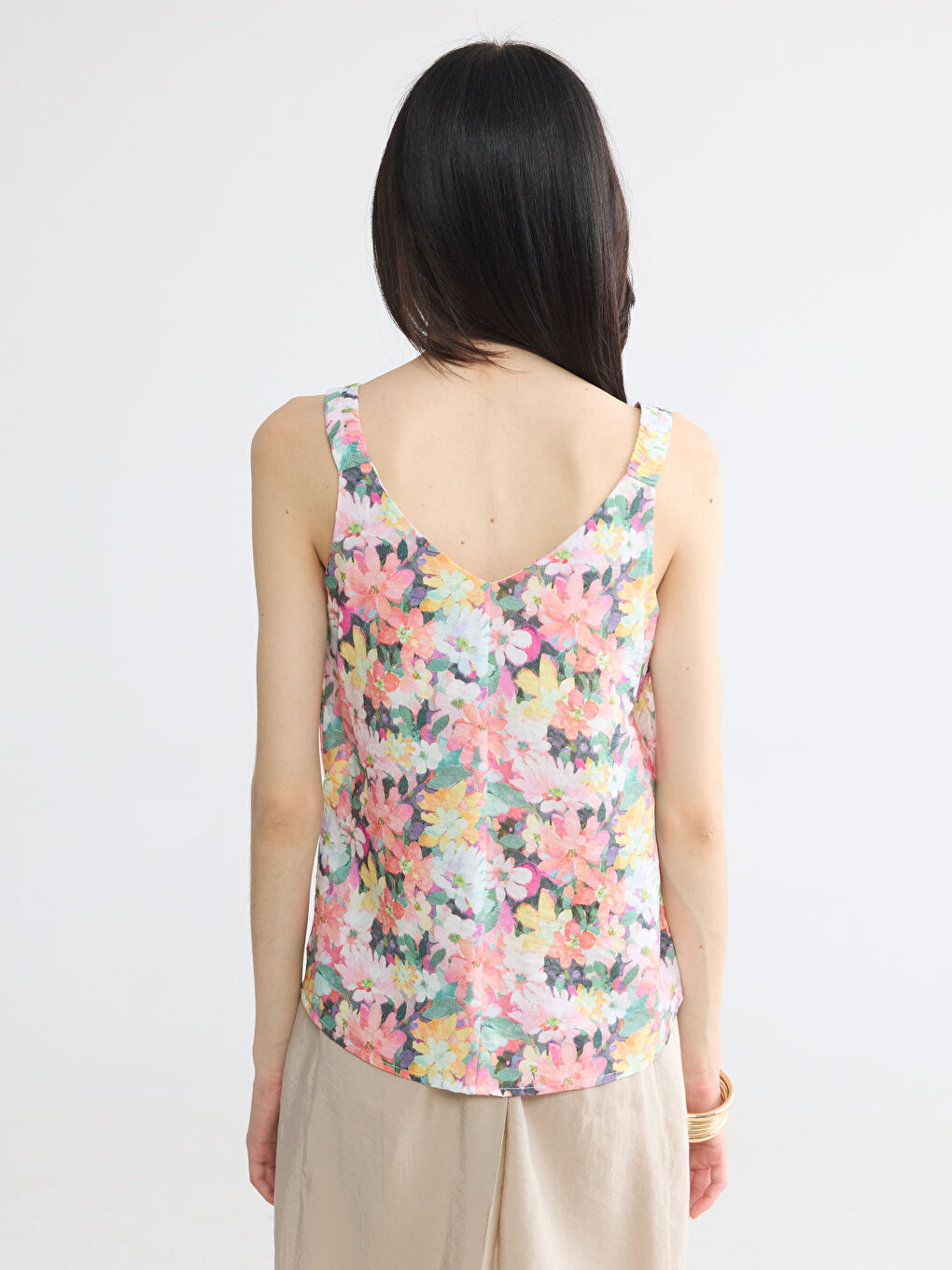 V Neck Floral Blouse-3