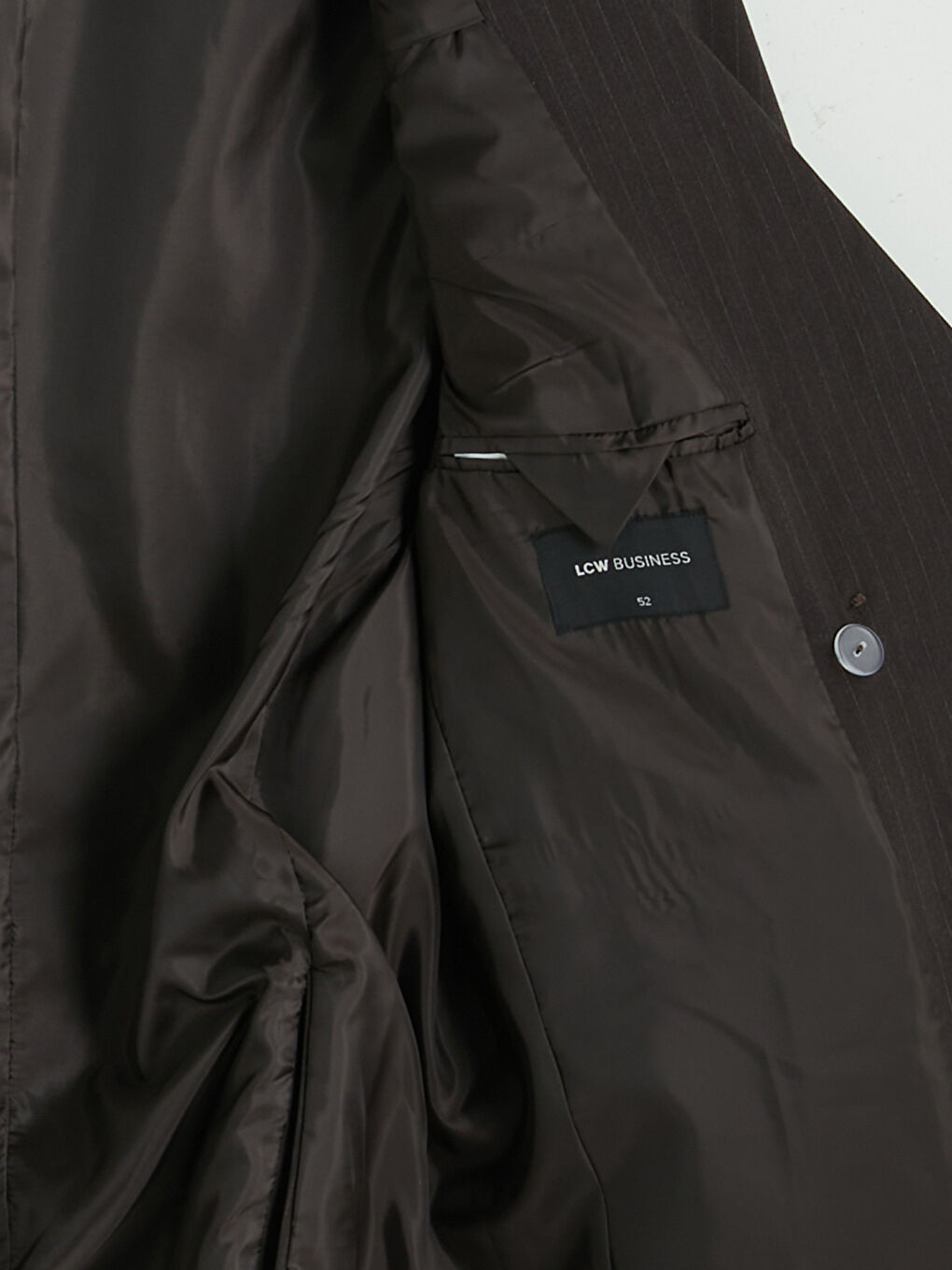 Kahverengi Regular Fit Çizgili Kruvaze Erkek Blazer Ceket-2