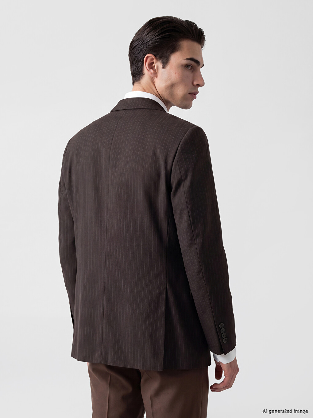 Regular Fit Striped Double Breasted Men's Blazer Jacket-2