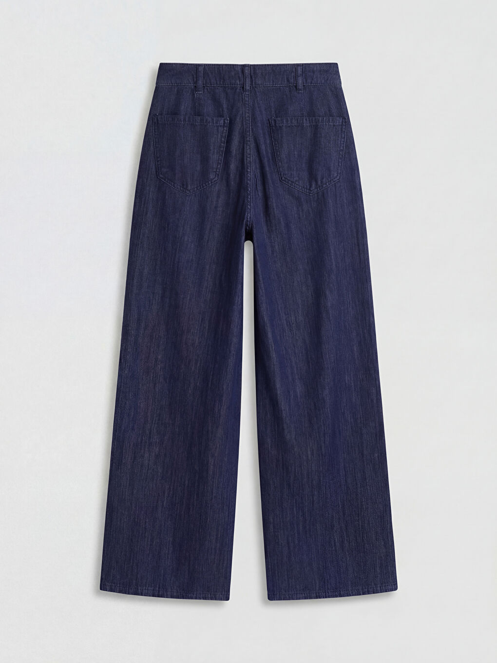 İndigo Yüksek Bel Wideleg Kadın Jean Pantolon-5