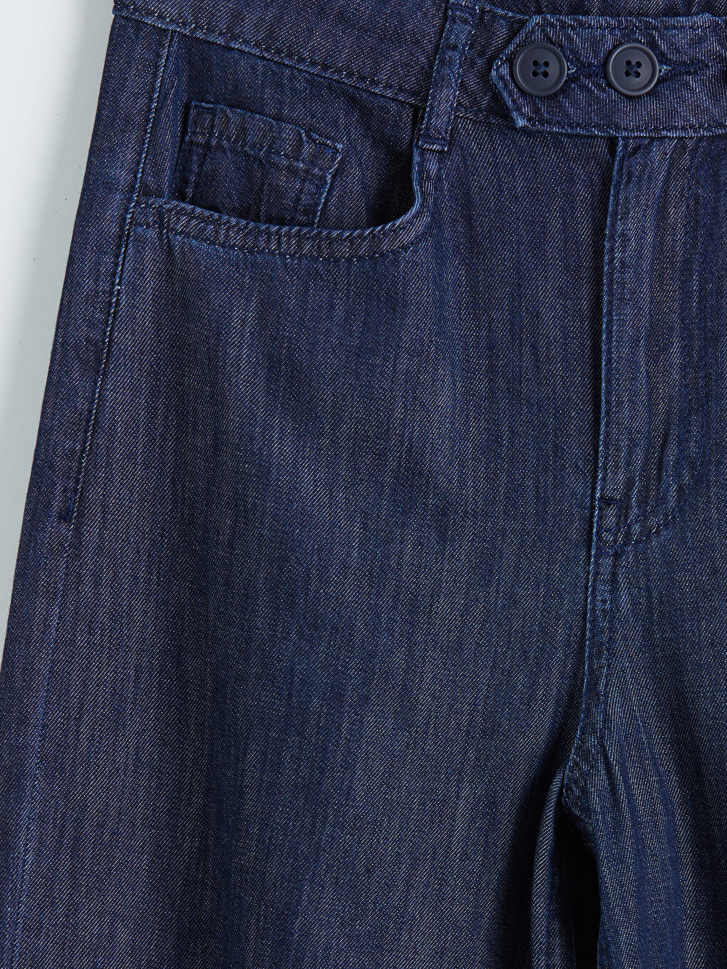 İndigo Yüksek Bel Wideleg Kadın Jean Pantolon-6