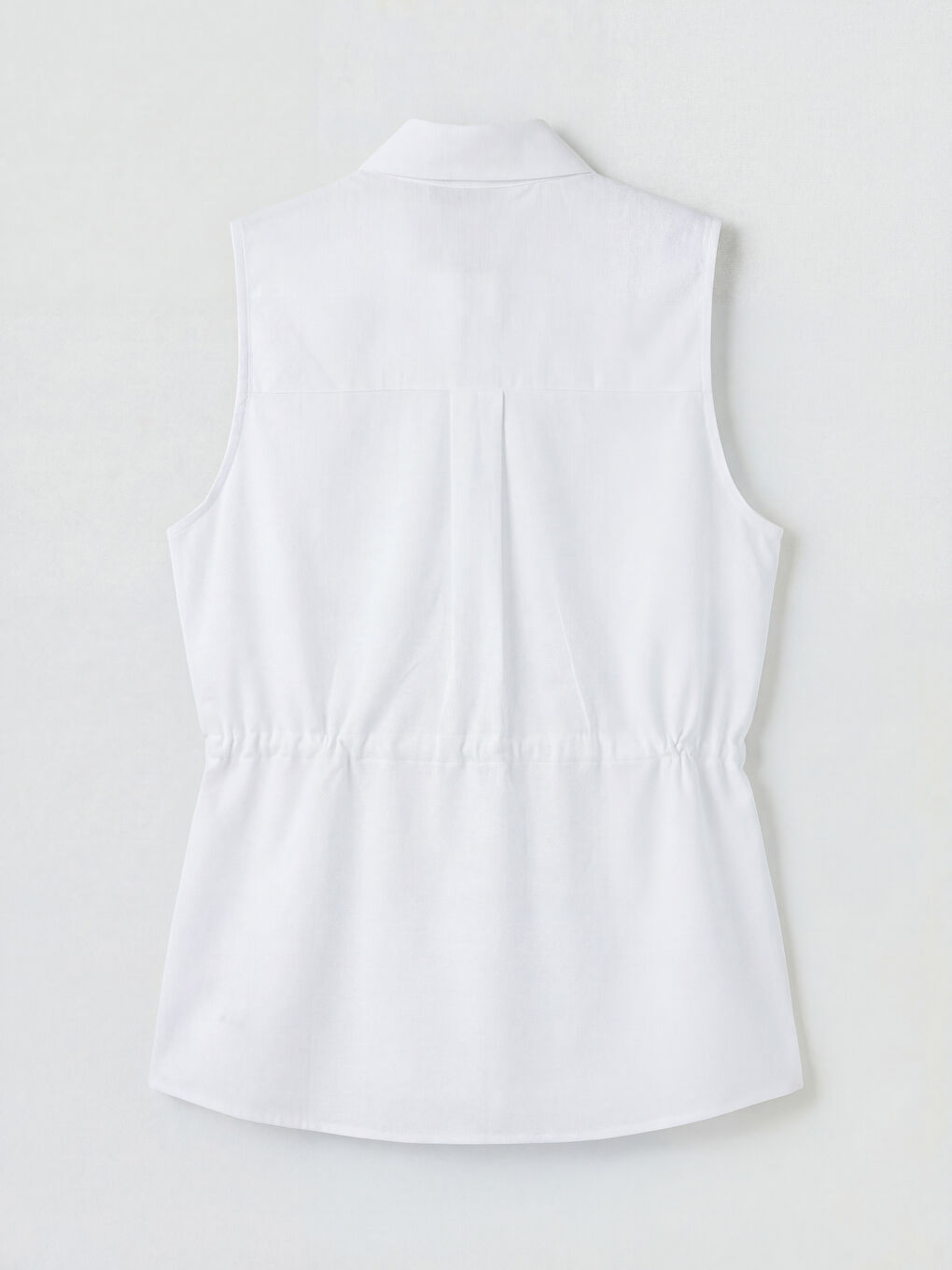 Ekru Büzgülü Kadın Gömlek-1