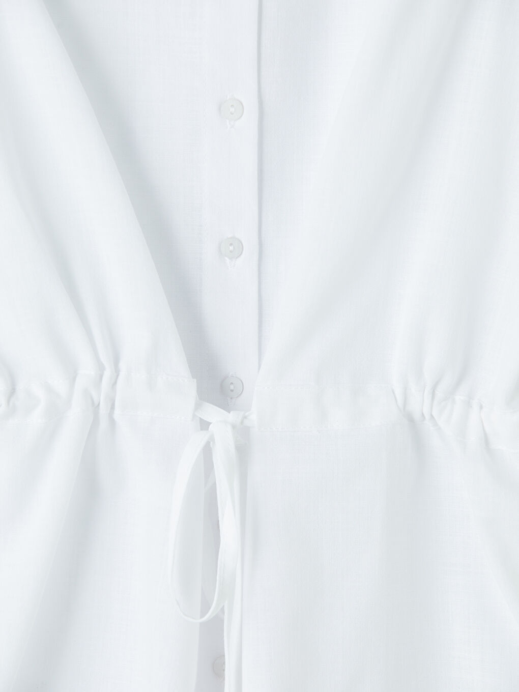 Ekru Büzgülü Kadın Gömlek-2