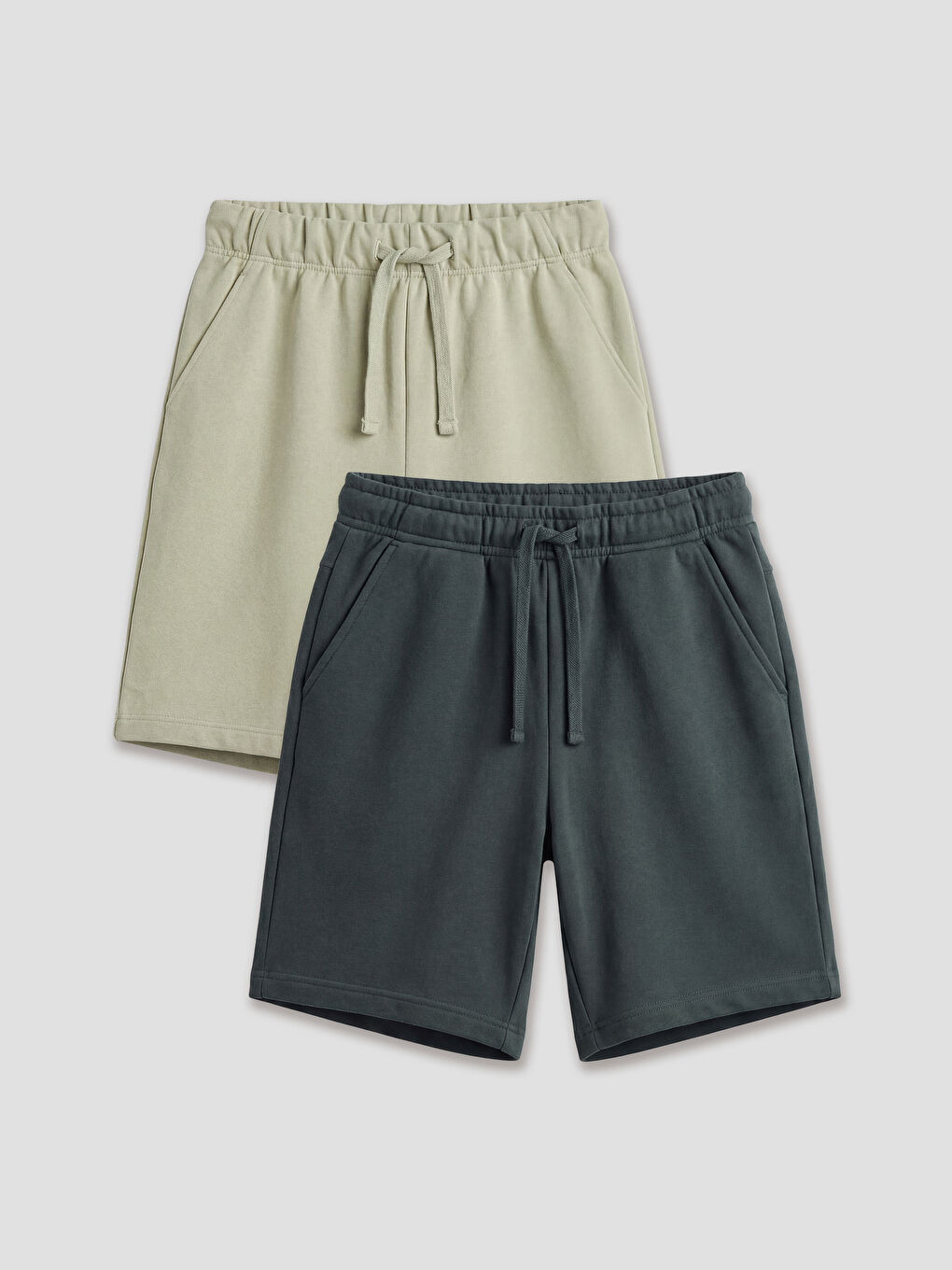 Antrasit Beli Bağcıklı Erkek Çocuk Şort 2'li