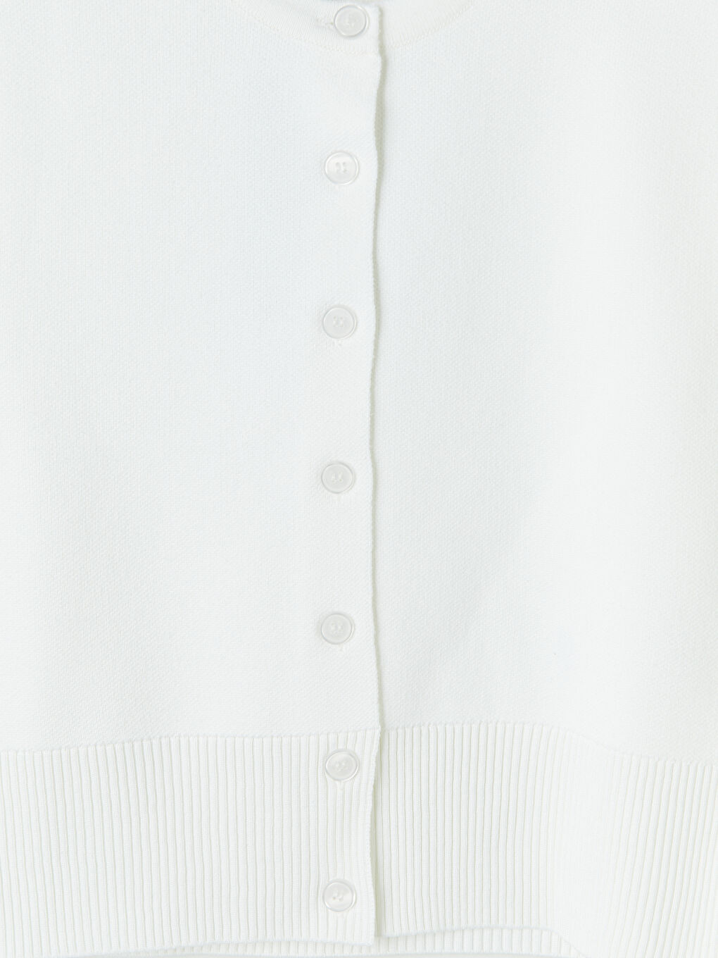 Ekru Bisiklet Yaka Kadın Triko Yelek-2