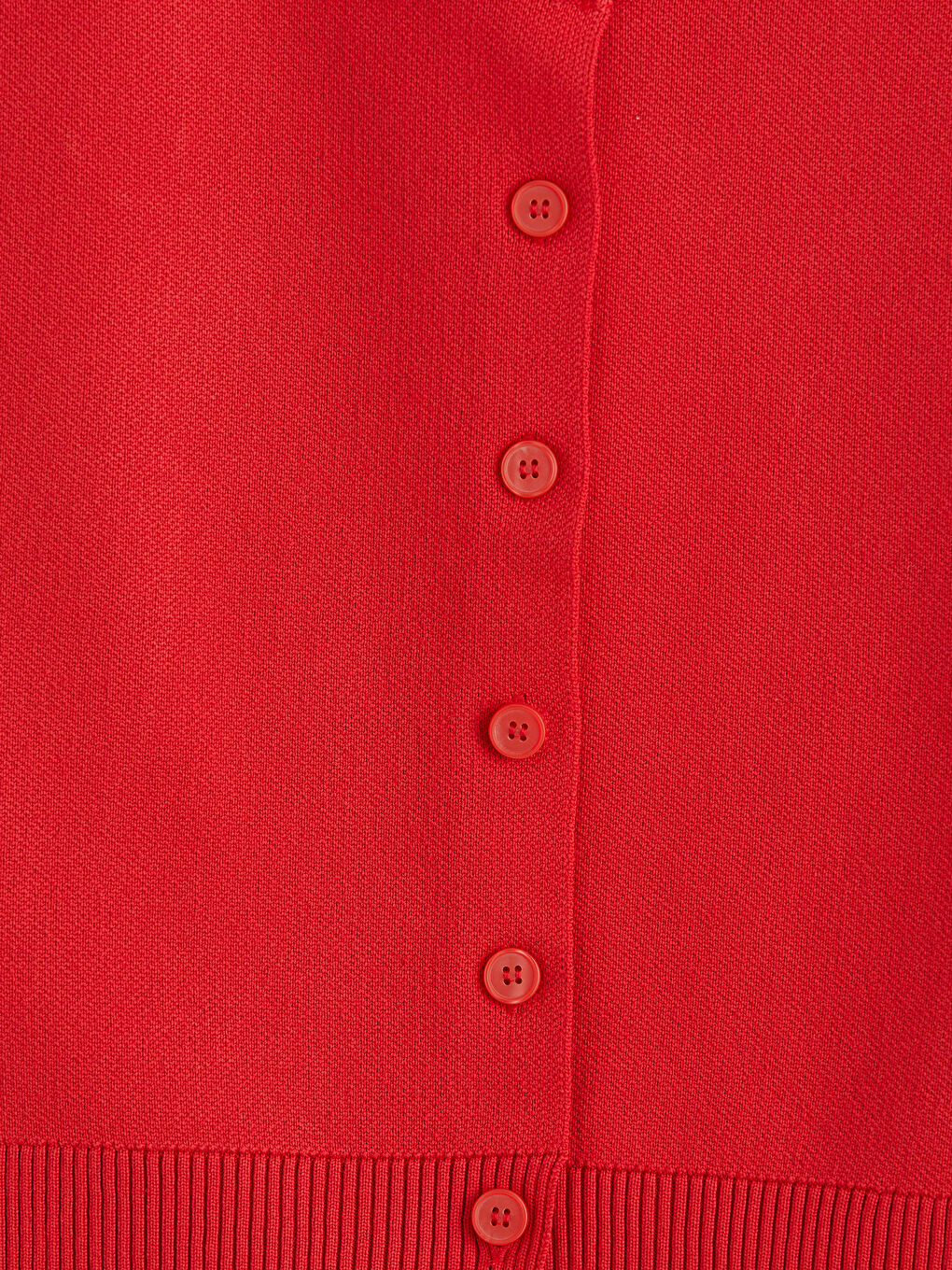 Kırmızı Bisiklet Yaka Kadın Triko Yelek-2