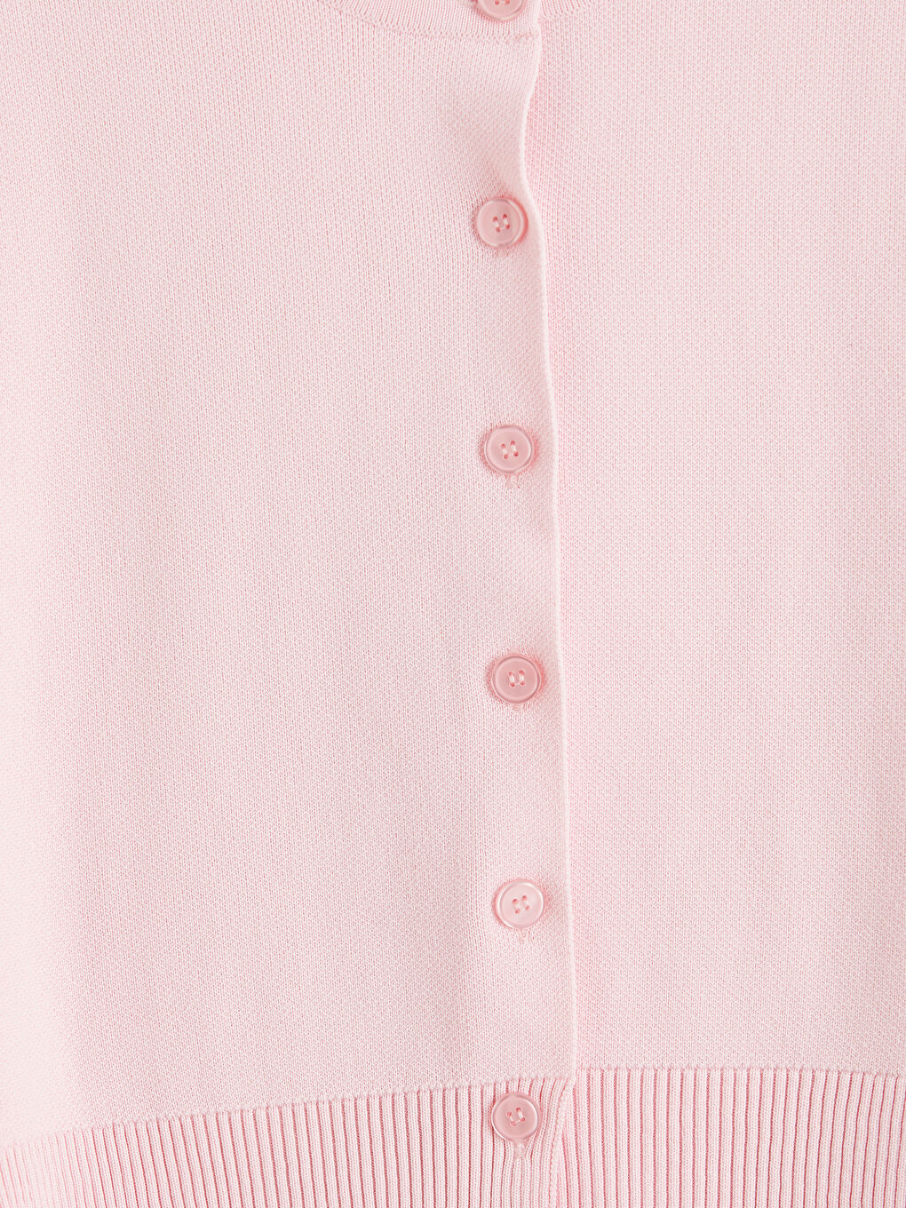 Pembe Bisiklet Yaka Kadın Triko Yelek-2