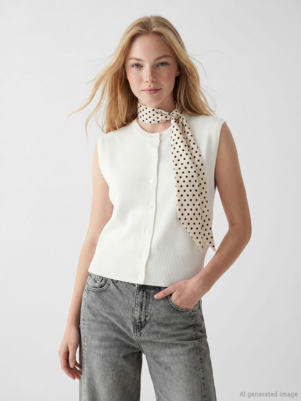 Crew Neck Women's Knitwear Waistcoat