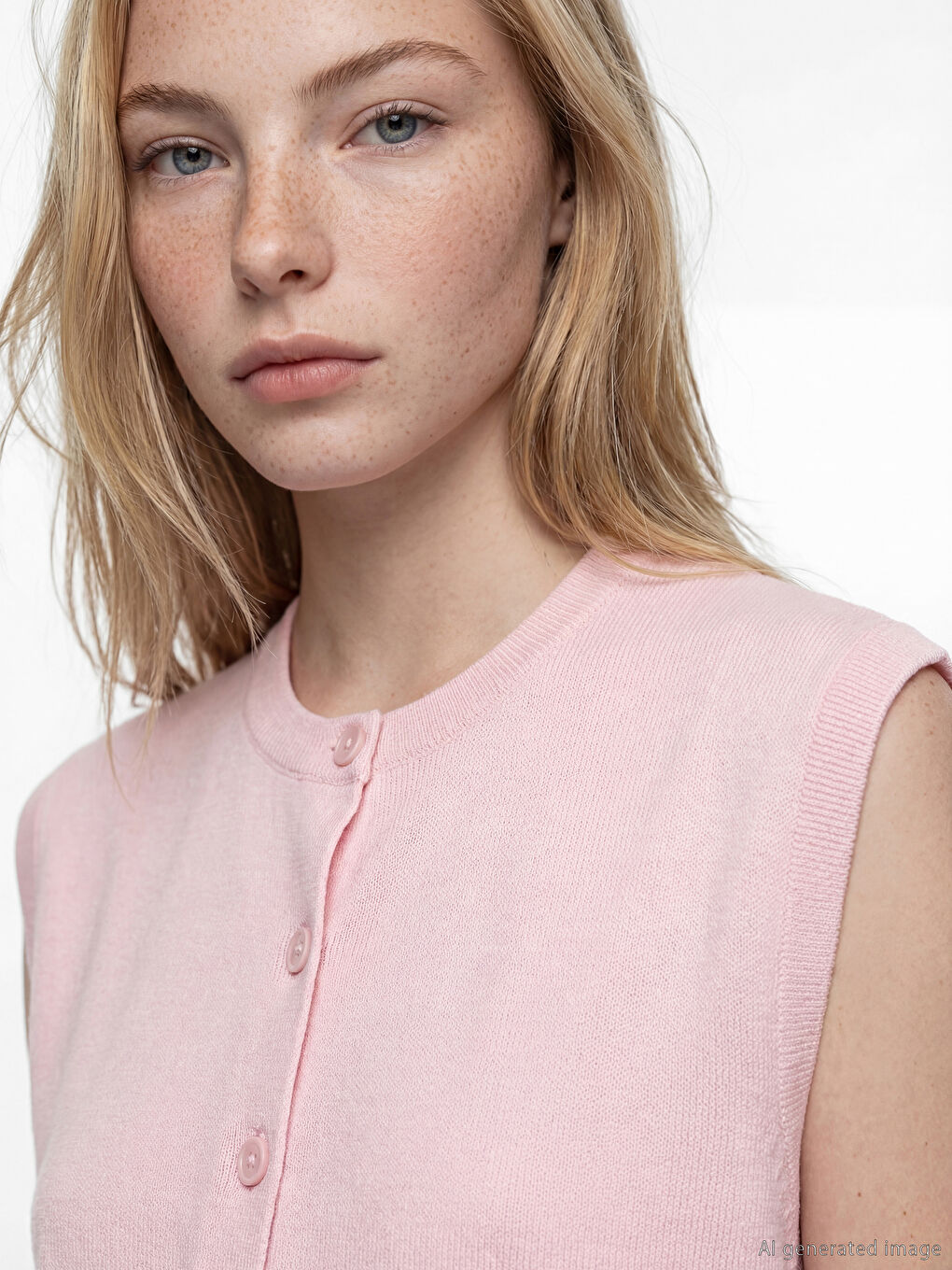 Crew Neck Women's Knitwear Waistcoat-2