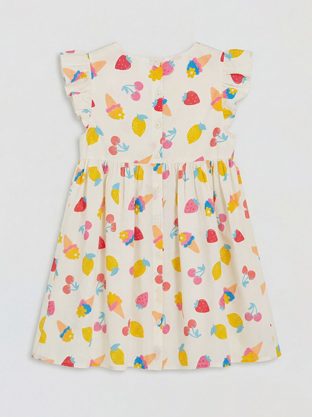 Patterned Girls' Poplin Dress-1