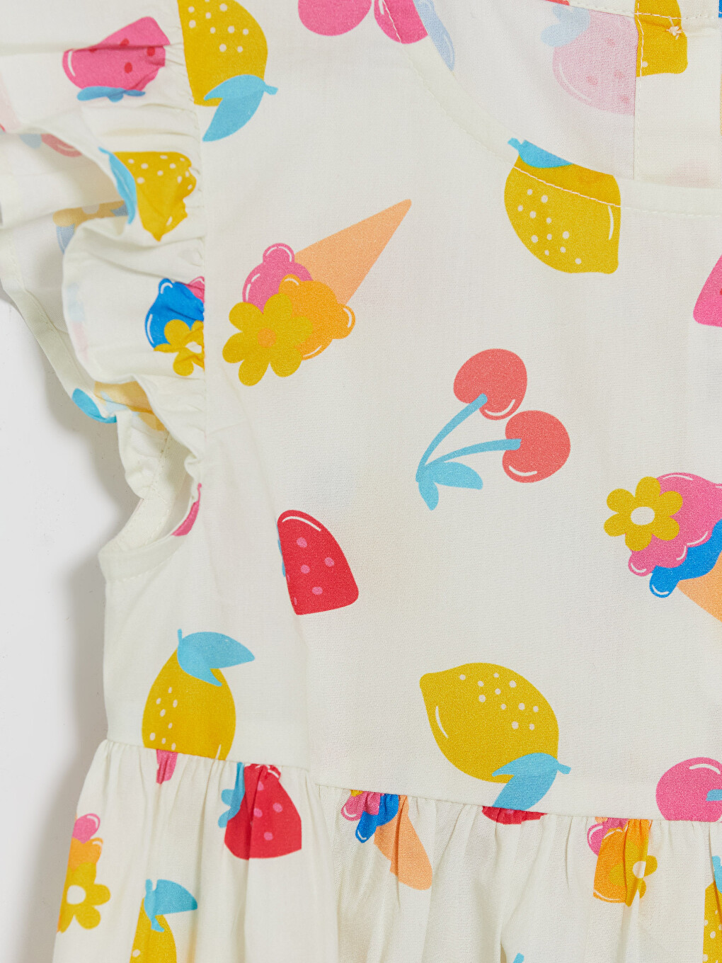 Patterned Girls' Poplin Dress-2