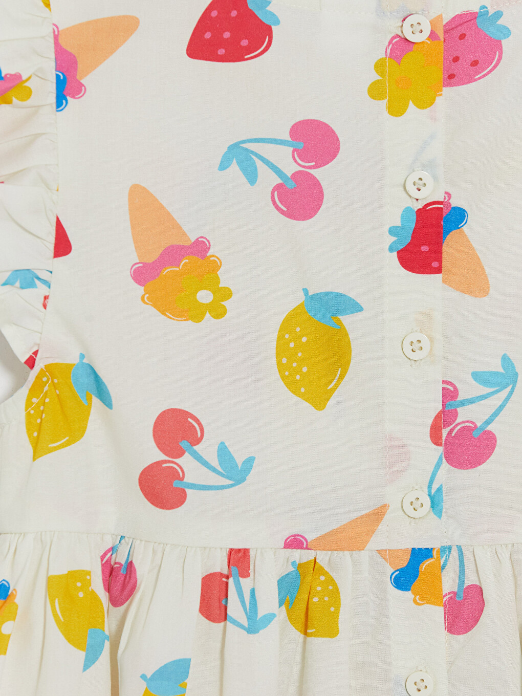 Patterned Girls' Poplin Dress-3
