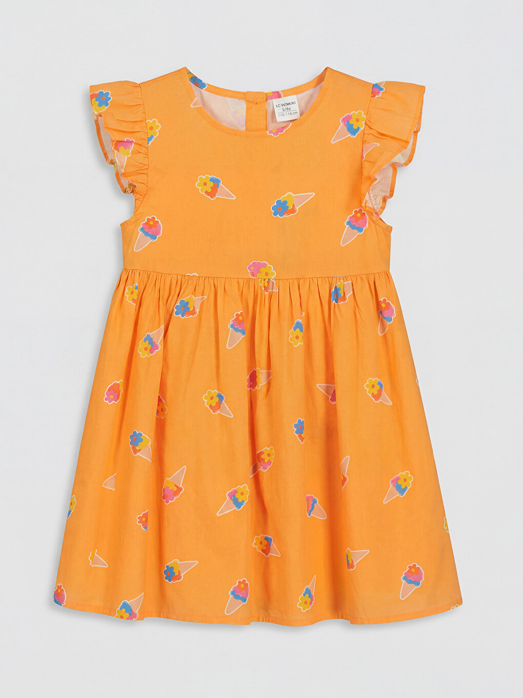 Patterned Girls' Poplin Dress