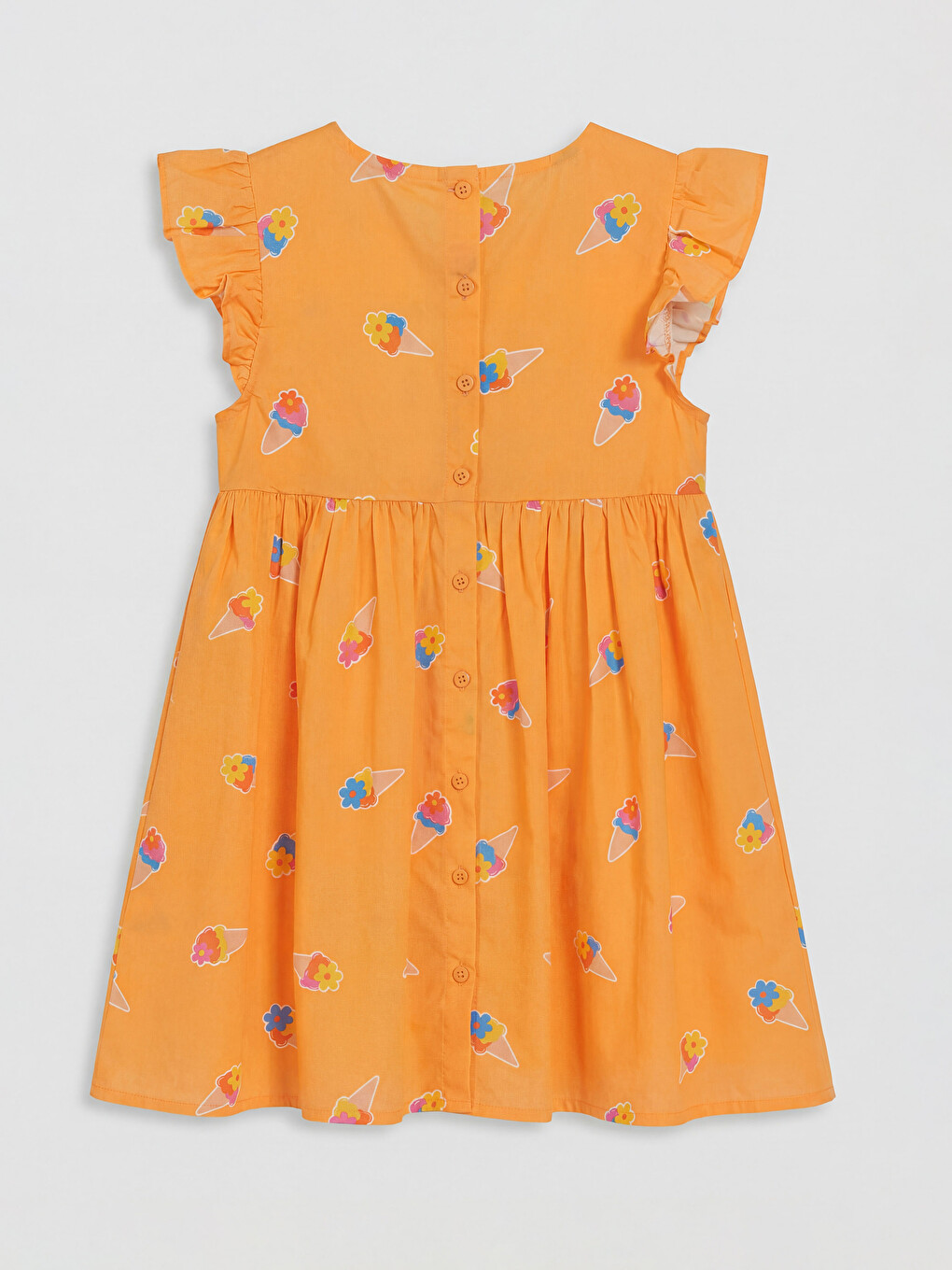 Patterned Girls' Poplin Dress-1