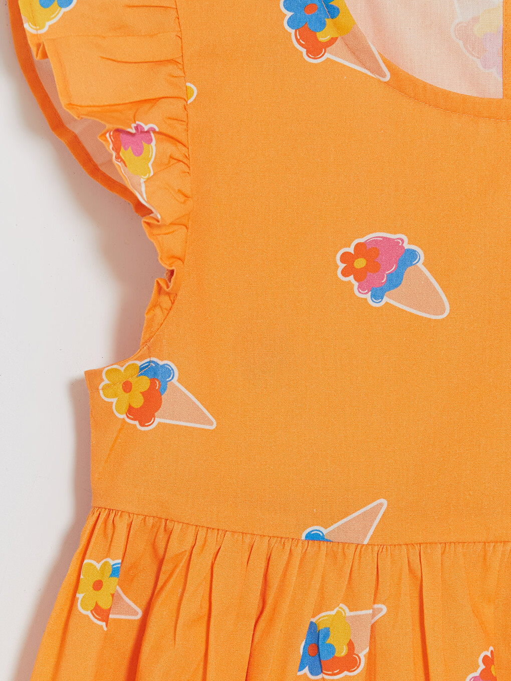 Patterned Girls' Poplin Dress-2