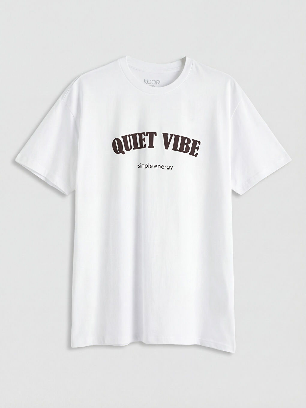 Beyaz Bisiklet Yaka Baskılı Oversize Kadın Spor Tişört-4