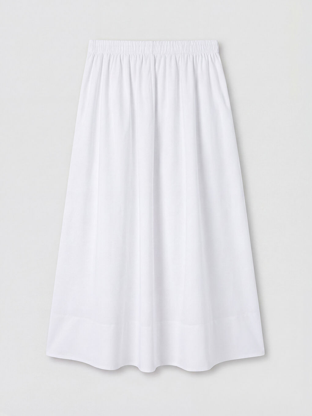 Elastic Waist Poplin Flared Skirt-5
