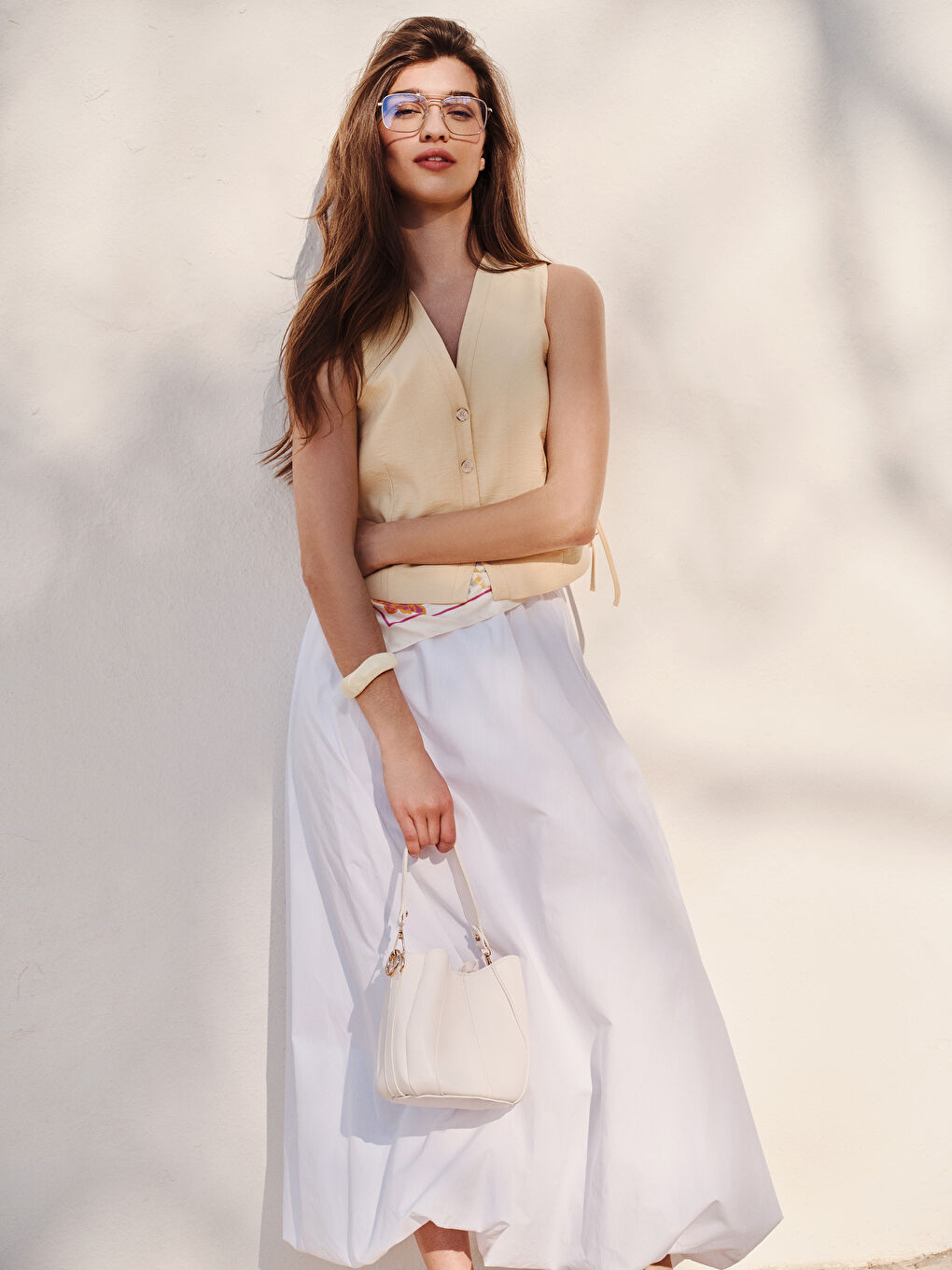 Sarı Kadın Klasik Yelek