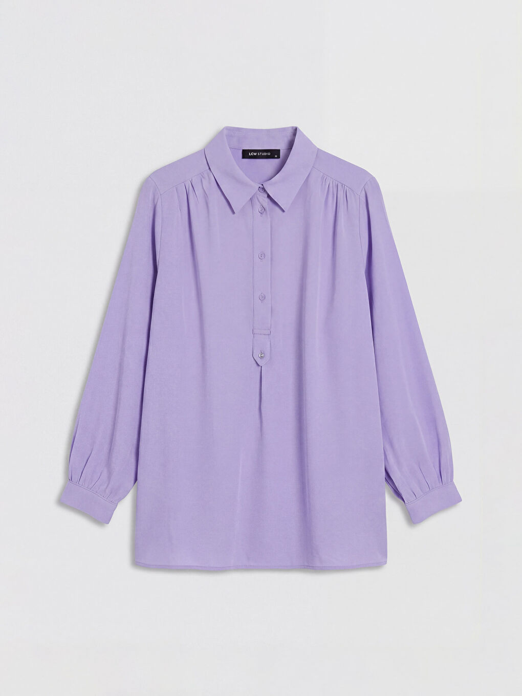 Lila Gömlek  Yaka Kadın Tunik