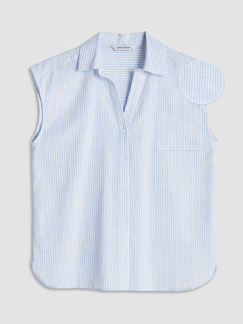 Mavi Çizgili Kadın Gömlek-4