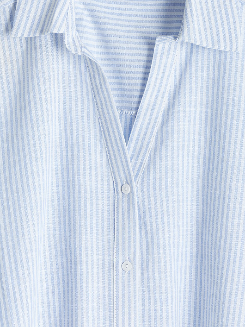 Mavi Çizgili Kadın Gömlek-6