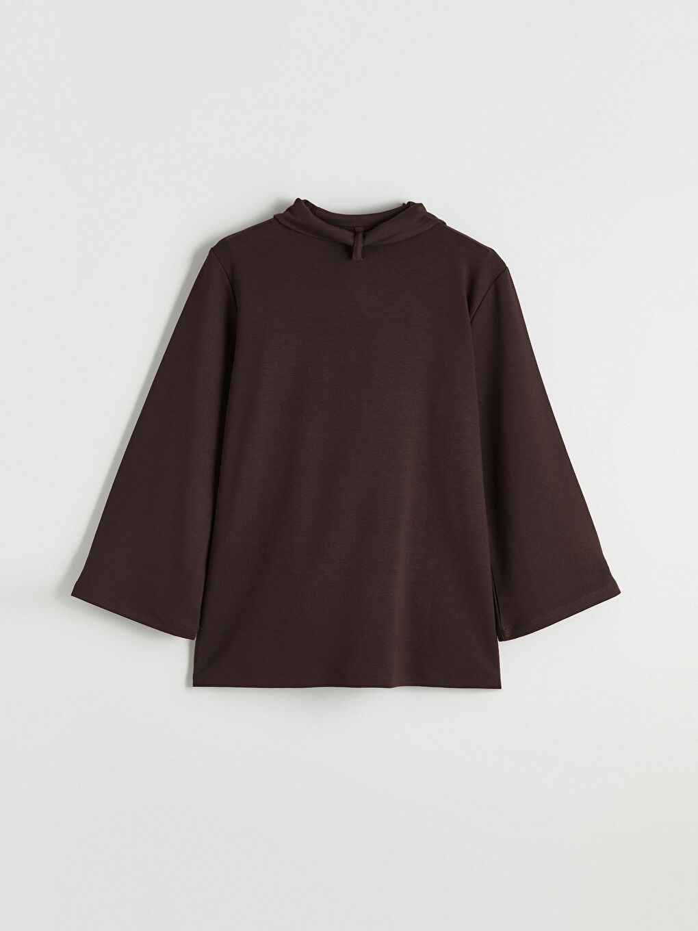 Kahverengi Fular Yaka Kadın Tunik-5