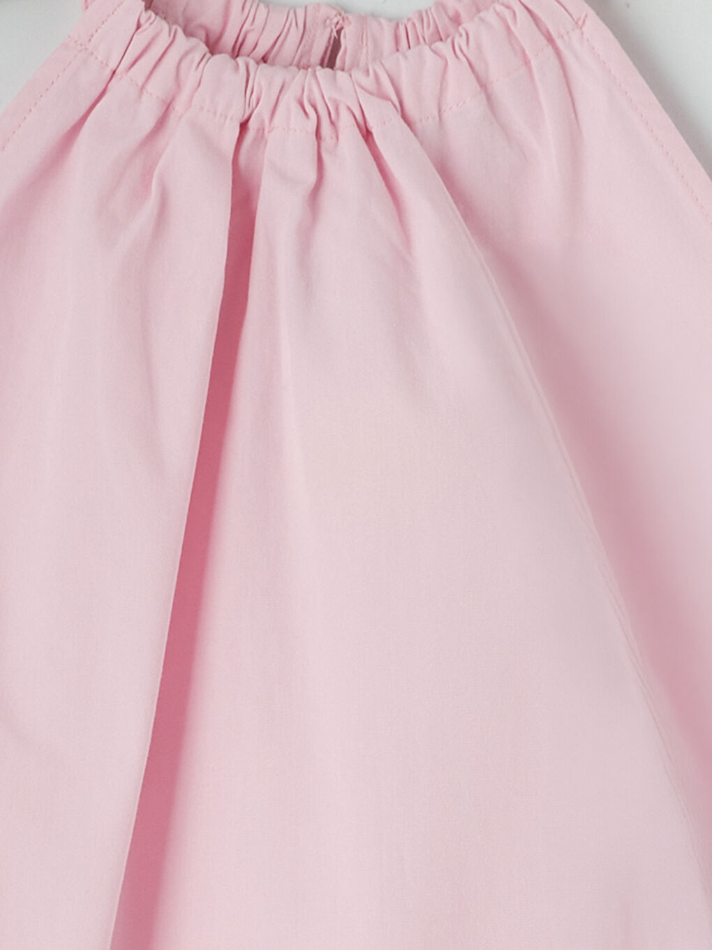 Pembe Büzgü Detaylı Halter Yaka Kız Çocuk Bluz-2