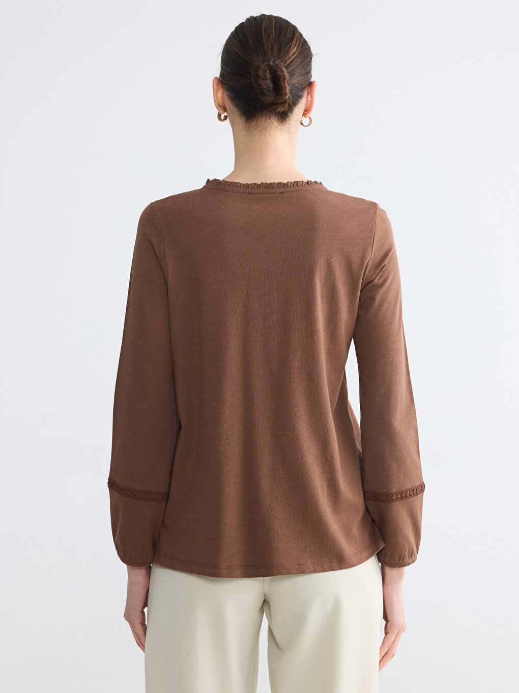 Notch Neck Embroidered Blouse-3