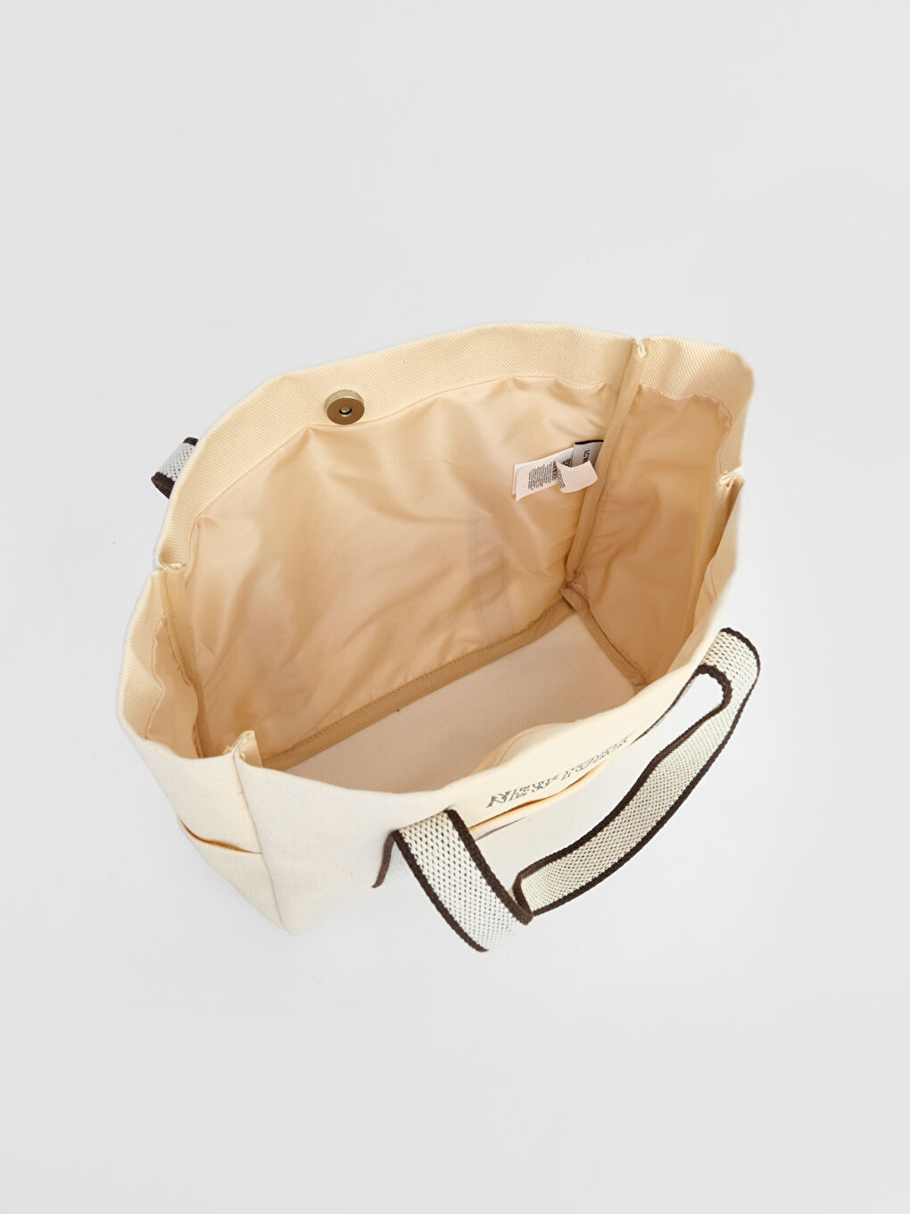 Bej New York Baskılı Kanvas Kız Çocuk Kol Çantası-2