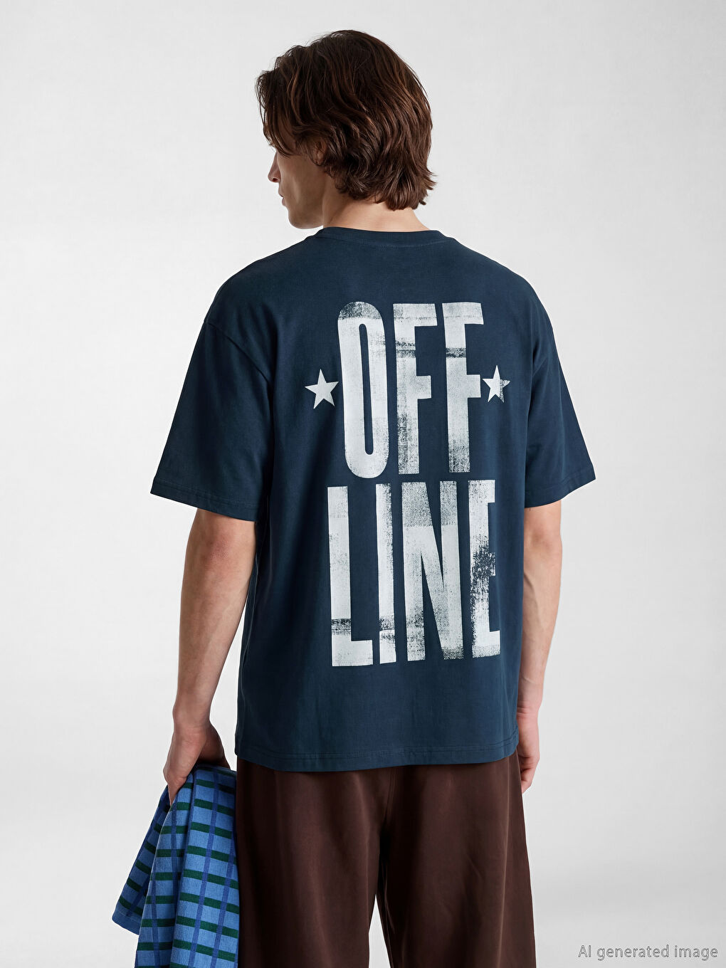 Мужская футболка с круглым вырезом и принтом-2