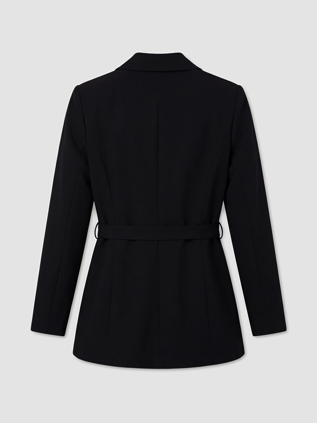 Siyah Beli Kemerli Kadın Blazer Ceket-1