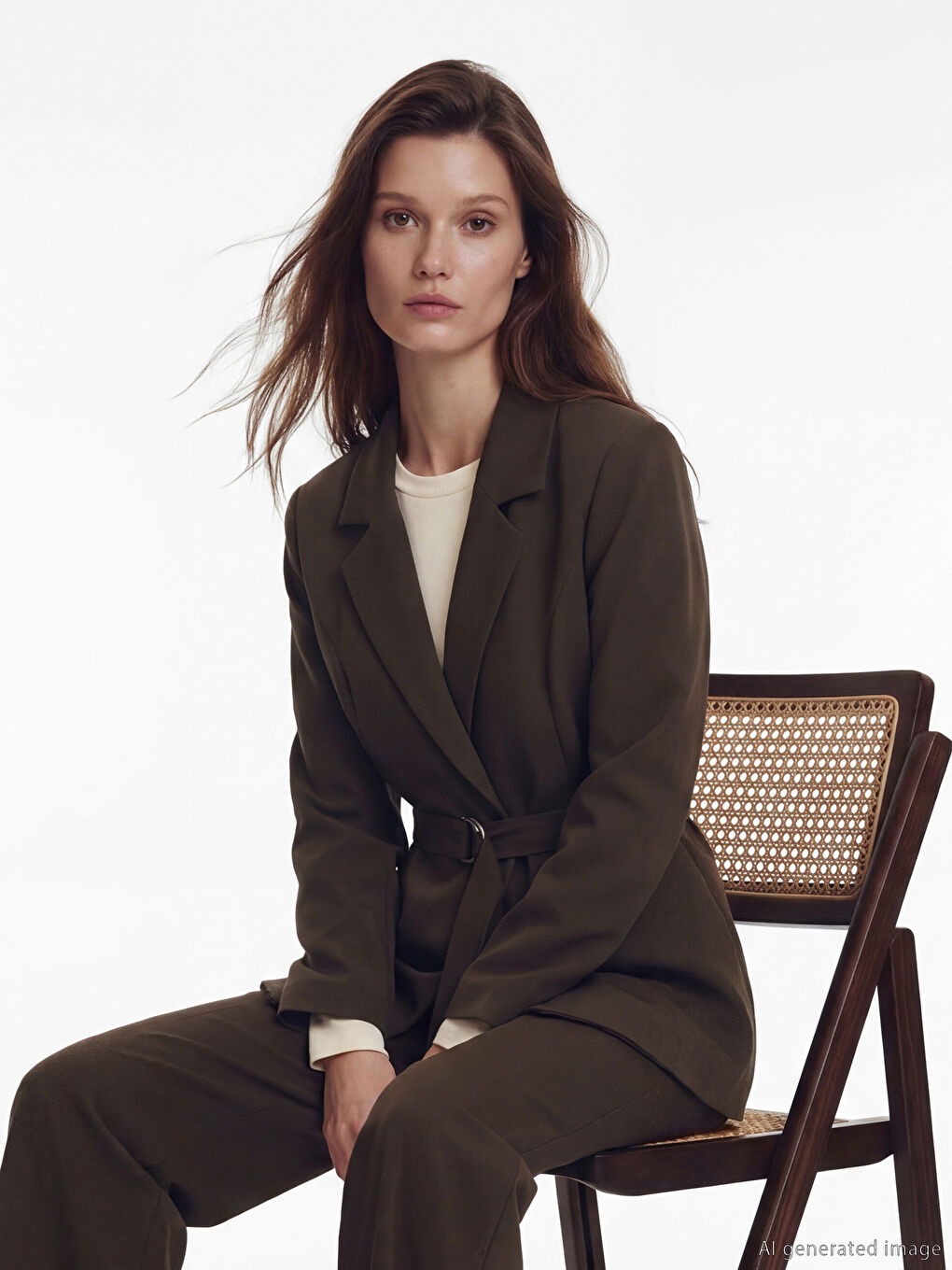 Belted Women's Blazer Jacket