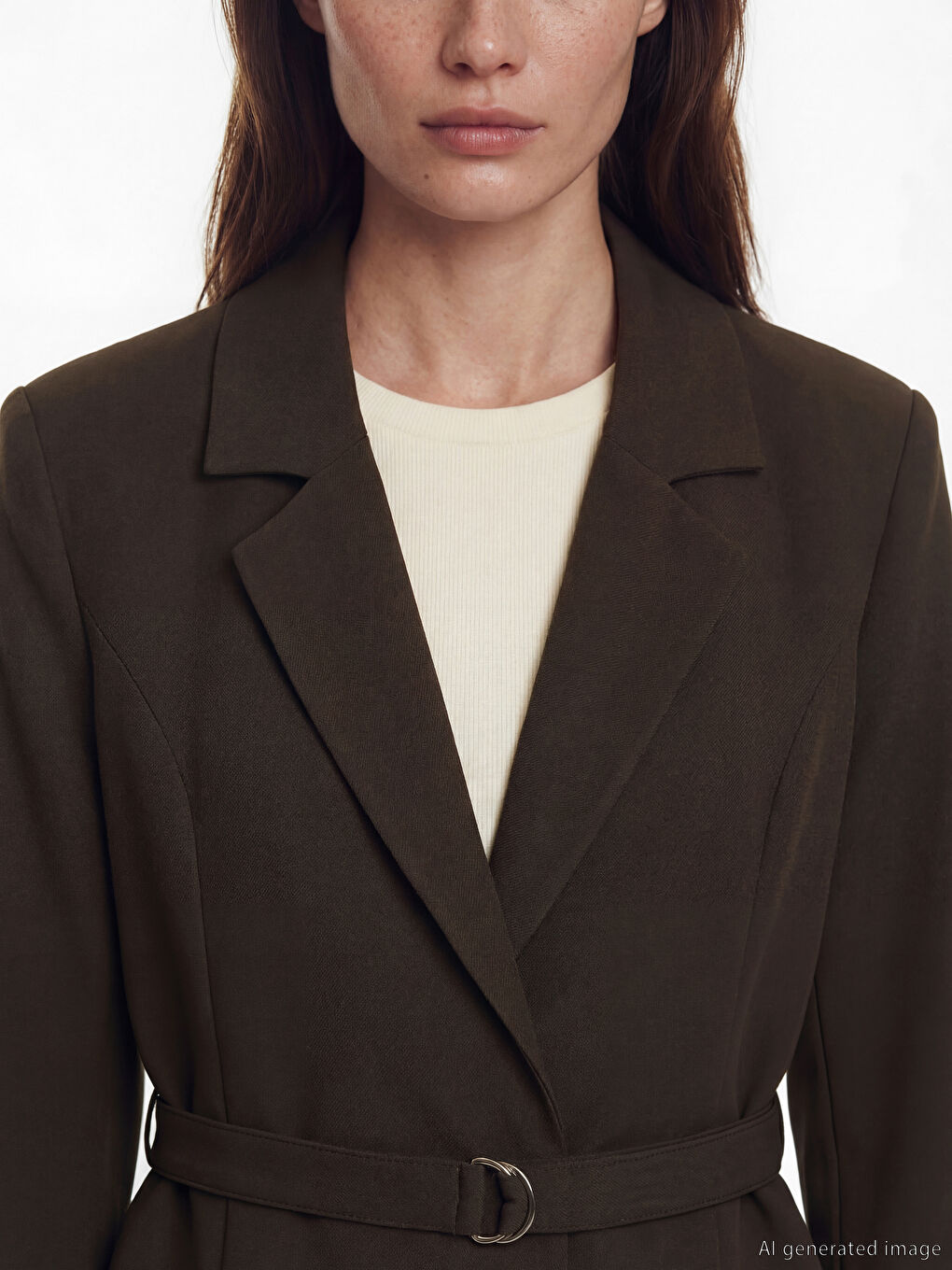 Belted Women's Blazer Jacket-2