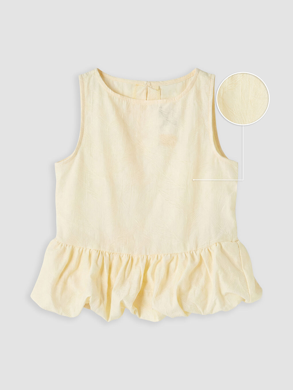 Bej Bisiklet Yaka Fırfırlı Kız Çocuk Bluz