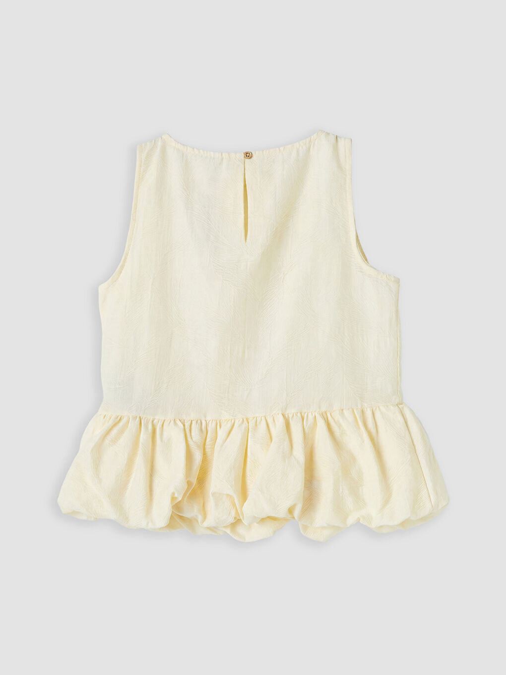 Bej Bisiklet Yaka Fırfırlı Kız Çocuk Bluz-1