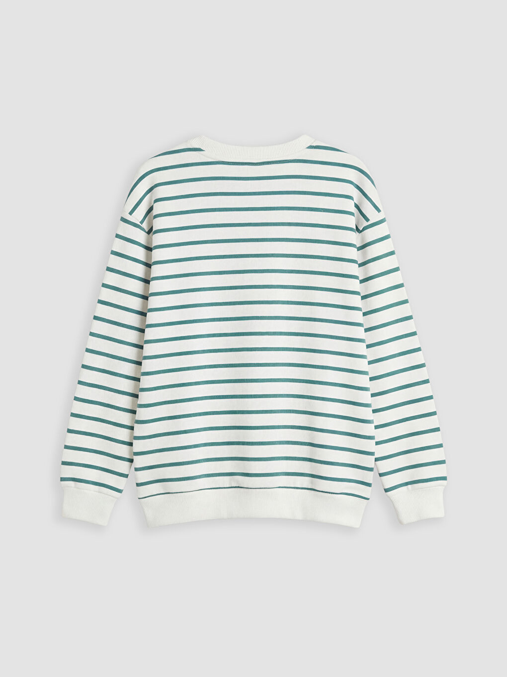 Yeşil Bisiklet Yaka Çizgili Erkek Çocuk Sweatshirt-1