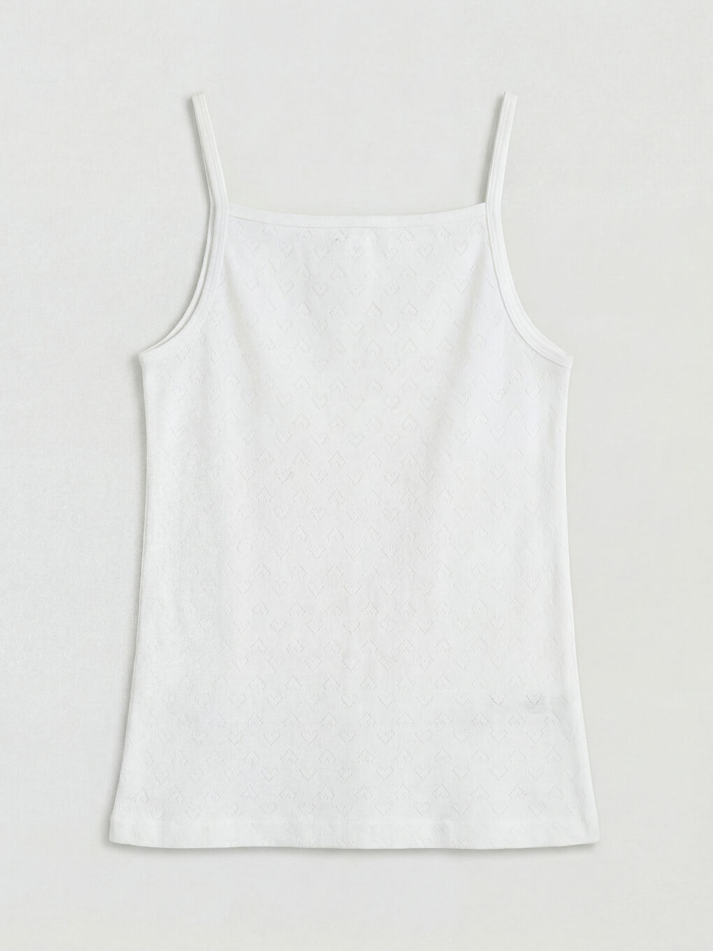 Beyaz Kare Yaka Kız Çocuk İp Askılı Atlet 2'li-2